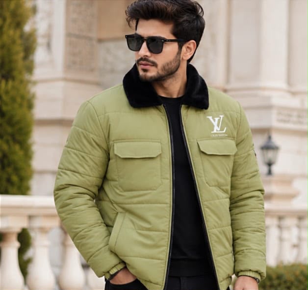 Puffer Jacket with Fur Collar D- 1