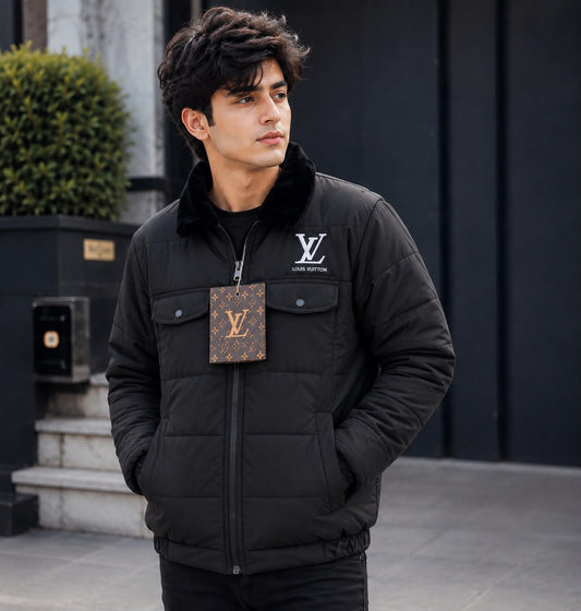 Puffer Jacket with Fur Collar D- 5